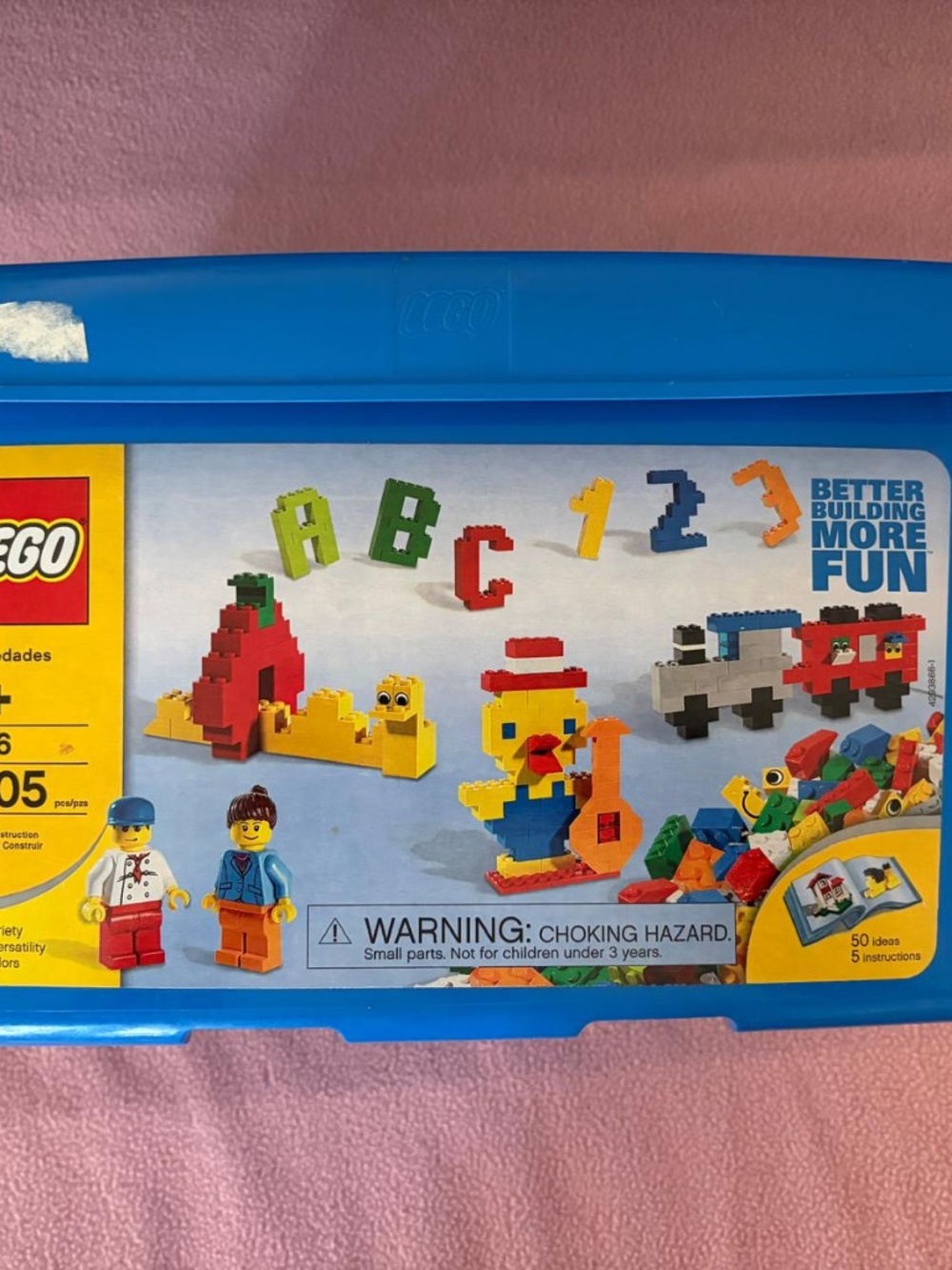 Empty LEGO 4496 Blue Storage Container Brick Box Case Bin Tote With Lid